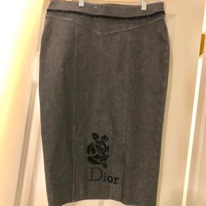 Dior Denim and Velvet Skirt New! Never worn sz 10
